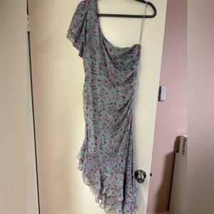 Astr Asymmetrical Dress in Lavender Floral